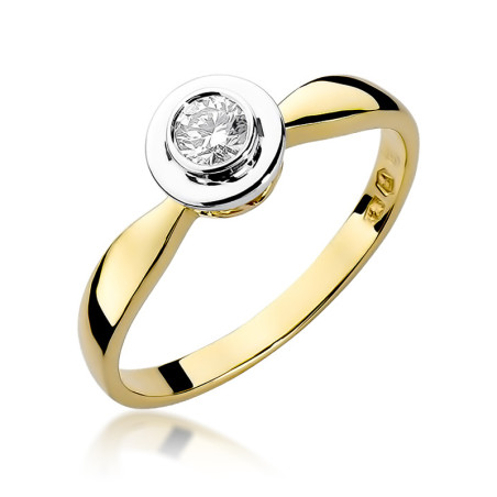 Pierścionek zaręczynowy z żółtego złota z diamentem - JubilerSezam.pl