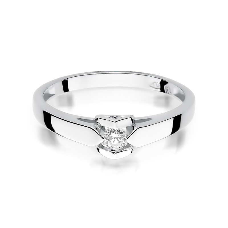 Pierścionek złoty AMADO z diamentami BE W-320-09 białe złoto próba 585