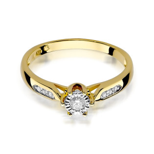 Pierścionek Zaręczynowy z Diamentami Royal Magic pr. 585 - JubilerSezam.pl