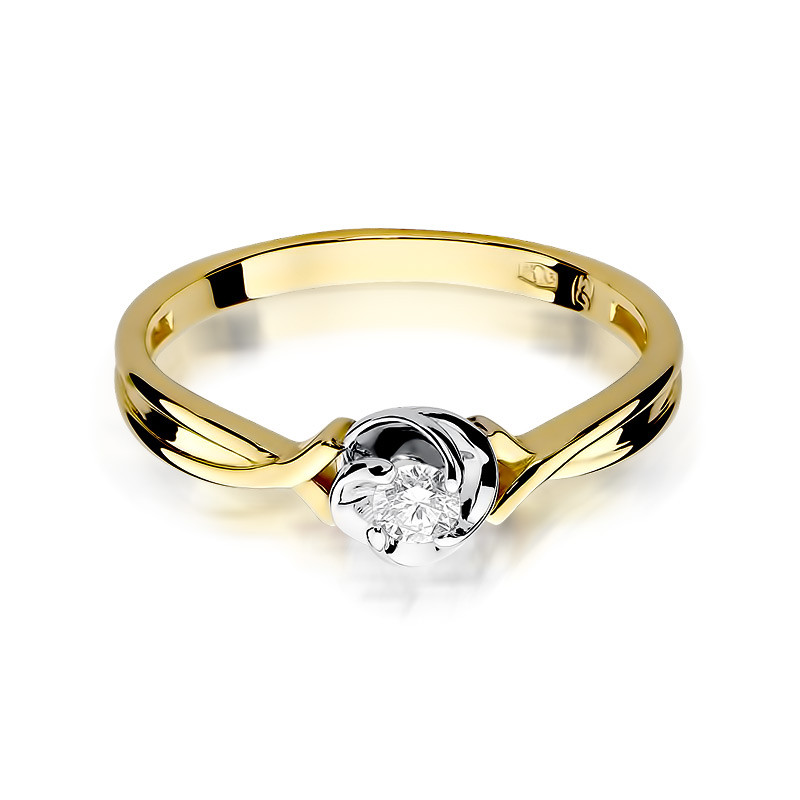 Pierścionek zaręczynowy z diamentami PAULA BE W-329-10 próba 585