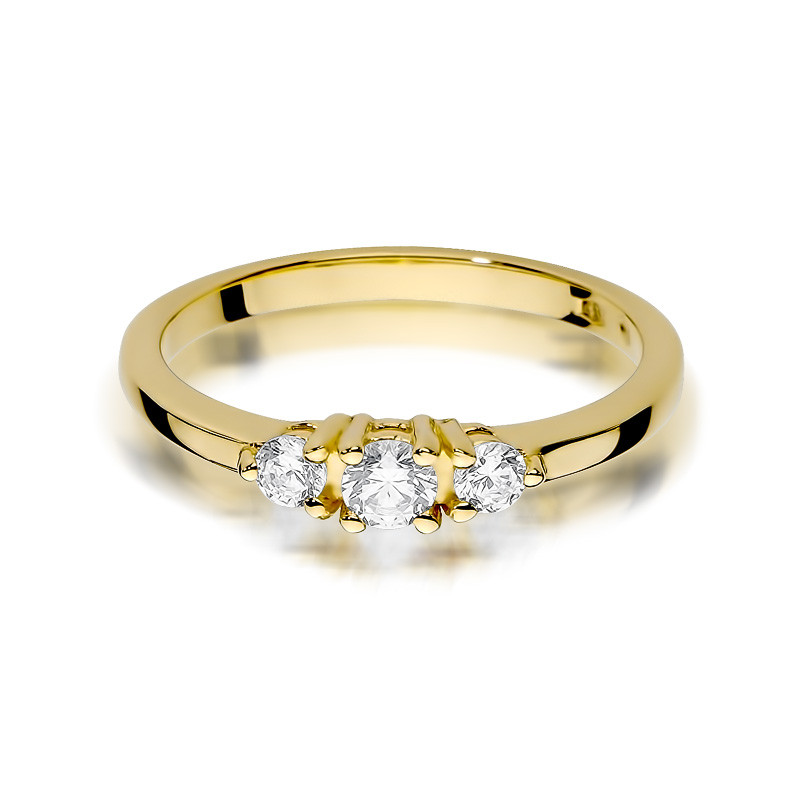 Pierścionek zaręczynowy z diamentami NOBLE BE W-377 próba 585