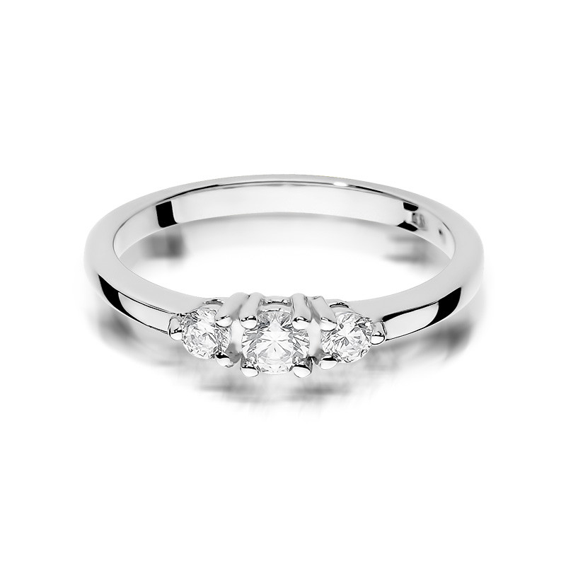 Pierścionek zaręczynowy z diamentami NOBLE BE W-377 białe złoto próba 585