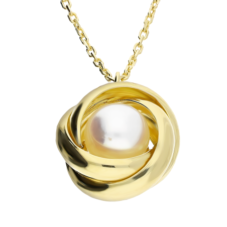 Złoty Naszyjnik z Perłą 12mm pr. 585 - JubilerSezam.pl
