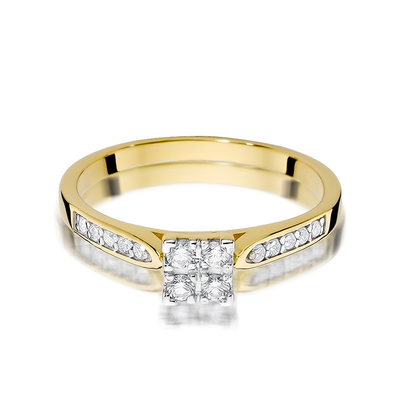 Pierścionek zaręczynowy SWEET z diamentami BE W-402 SQ próba 585