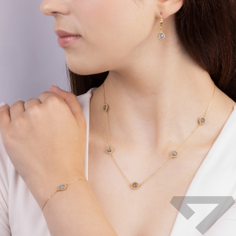 Bransoleta złota labladoryt w kółku/rolo AR KR(X-X4)FOR6B0886-LBD próba 585