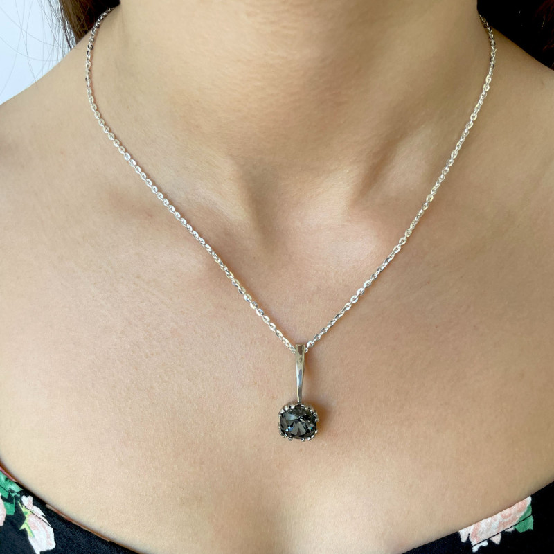 Zawieszka srebrna z kryształem Swarovski kolekcja Brilas nr KP 05550 Silver Night próba 925