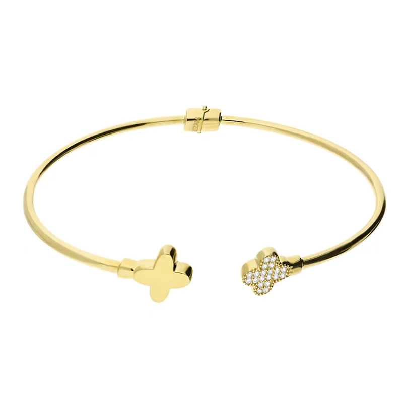 Złota Bransoletka Bangle z Cyrkoniami - JubilerSezam.pl