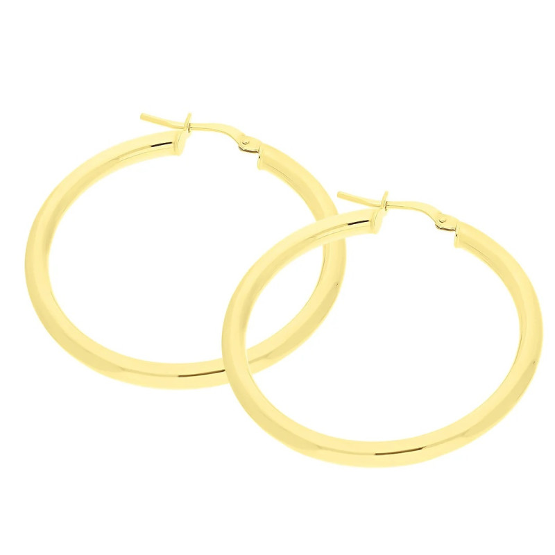 Złote kolczyki koła rurki 30mm pr. 925 - JubilerSezam.pl