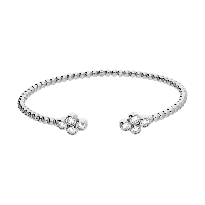 Srebrna Bransoletka Bangle z Cyrkoniami pr. 925 - JubilerSezam.pl