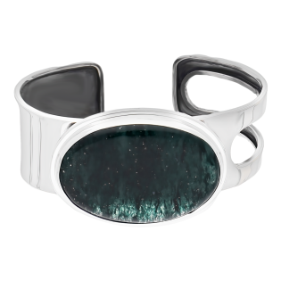 Srebrna Bransoleta Bangle z Awenturynem pr. 925 - JubilerSezam.pl
