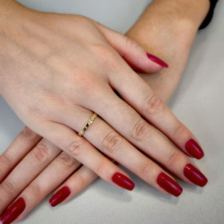 Złoty Pierścionek Rings Kwadraciki pr. 585 - JubilerSezam.pl