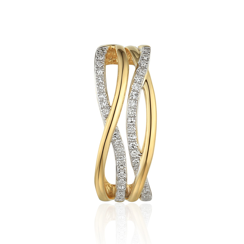 Złota zawieszka z brylantami 0.12ct pr. 585 - JubilerSezam.pl