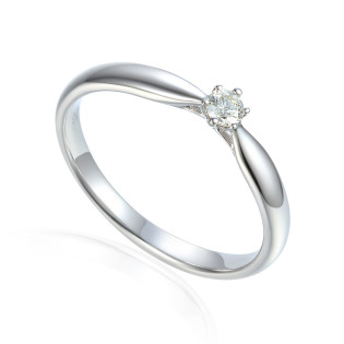 Pierścionek z białego złota Soliter 0.09ct - JubilerSezam.pl