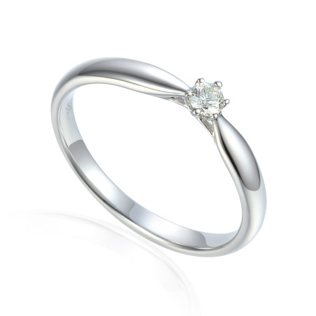 Pierścionek z białego złota Soliter 0.09ct - JubilerSezam.pl