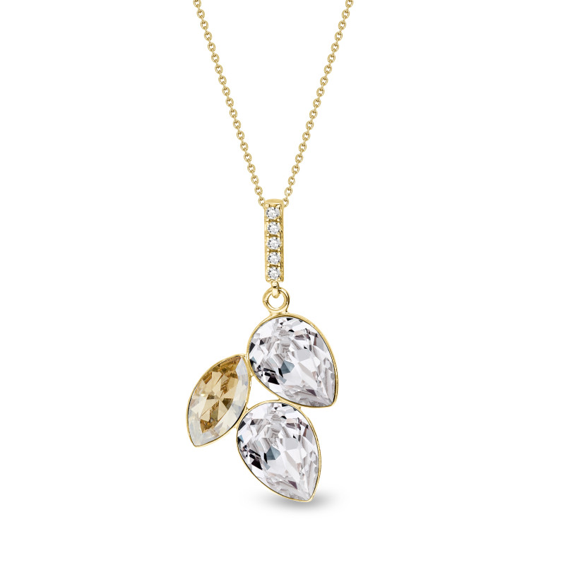 Pozłacany naszyjnik z kryształami Swarovski pr. 925 - JubilerSezam.pl