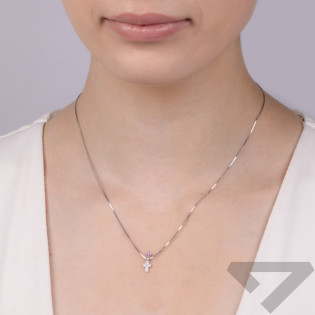 Srebrny Naszyjnik Krzyżyk z Cyrkoniami pr. 925 - JubilerSezam.pl