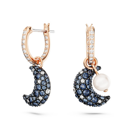 Kolczyki Swarovski Luna Długie Różowe Złoto 5671569 - JubilerSezam.pl