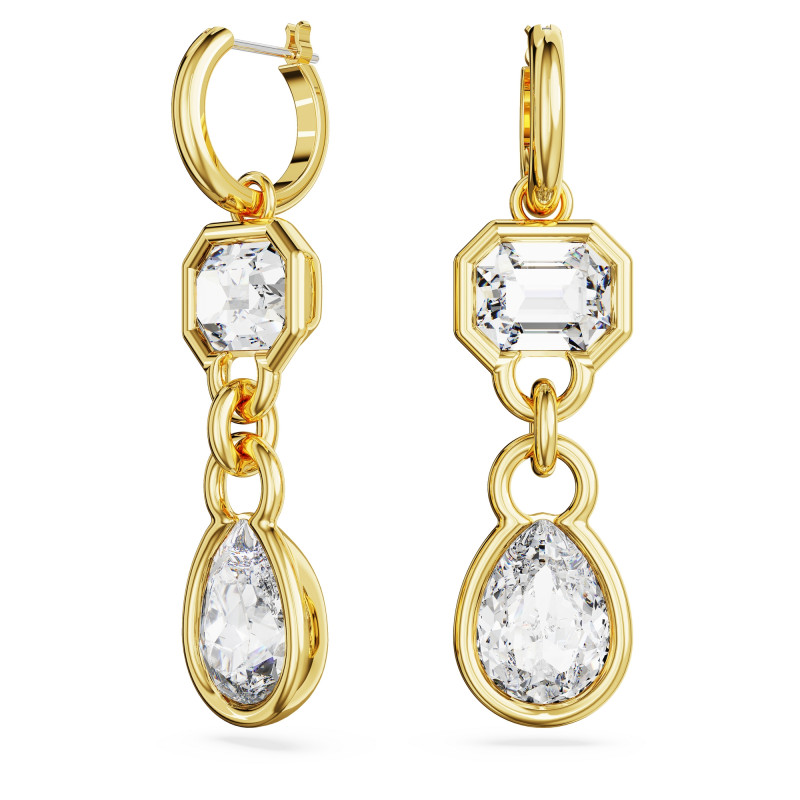 Długie kolczyki Swarovski Dextera z kryształami w kolorze złota - JubilerSezam.pl