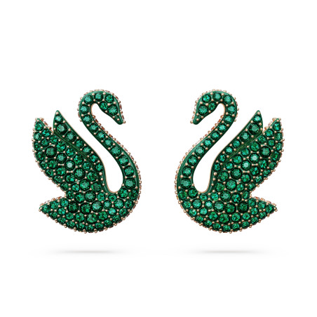 Kolczyki Swarovski Iconic Swan Zielone Sztyft - JubilerSezam.pl