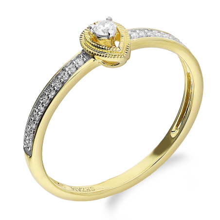 Pierścionek Zaręczynowy Złoty z Diamentem w Kropli - JubilerSezam.pl