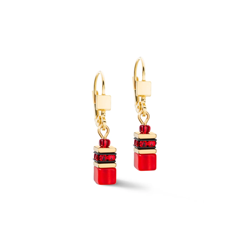 Komplet kolczyków, naszyjnika i bransolety Coeur de Lion 0300 Red CT 2800-50-0300