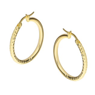 Złote Kolczyki Kółka z Grawerem pr. 375 - JubilerSezam.pl