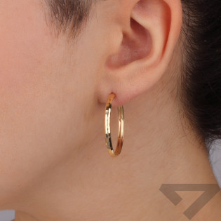 Złote Kolczyki Koła Grawerowane pr. 585 Szarniry - JubilerSezam.pl
