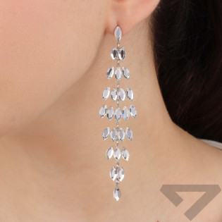 Srebrne kolczyki wiszące z kryształami Swarovski - JubilerSezam.pl
