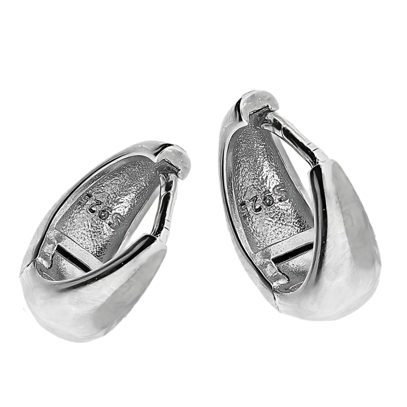 Srebrne kolczyki kółka beczułki 10mm pr. 925 - JubilerSezam.pl