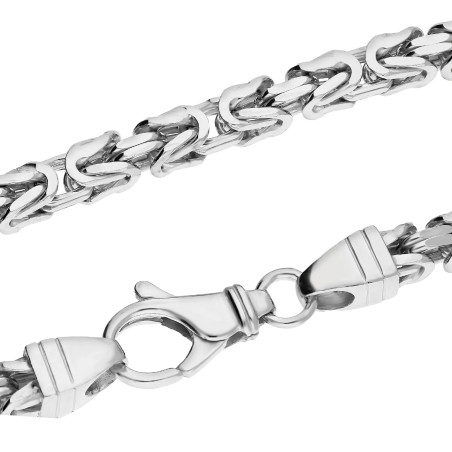 Srebrny łańcuszek splot królewski 5mm pr. 925 - JubilerSezam.pl