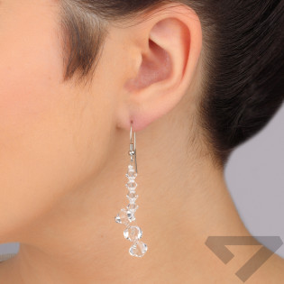 Srebrne Kolczyki Wiszące z Kryształami Swarovski - JubilerSezam.pl