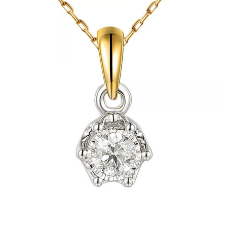 Złota Zawieszka z Diamentem 0.13ct pr. 585 - JubilerSezam.pl