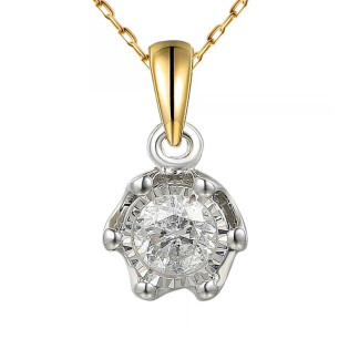 Złota Zawieszka z Diamentem 0.23ct pr. 585 - JubilerSezam.pl