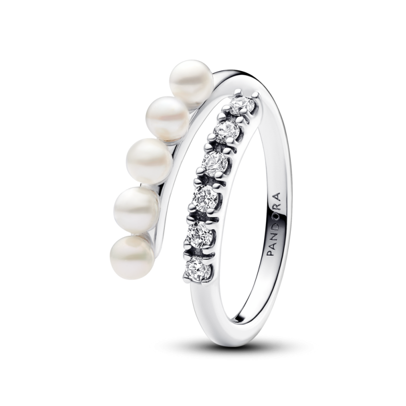 Srebrny Pierścionek z Perłami Pandora Pavé 193145C01 - JubilerSezam.pl