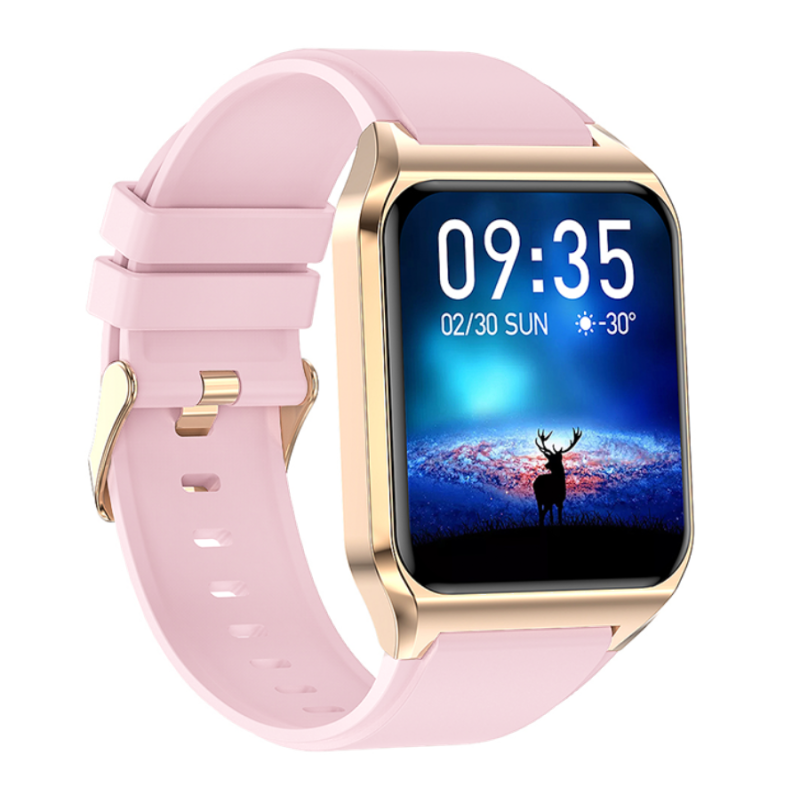 Smartwatch Rubicon RNCE89 złoty różowy silikon SMARUB157