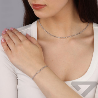 Srebrny łańcuszek kulkowy bead DNA pr. 925 - JubilerSezam.pl