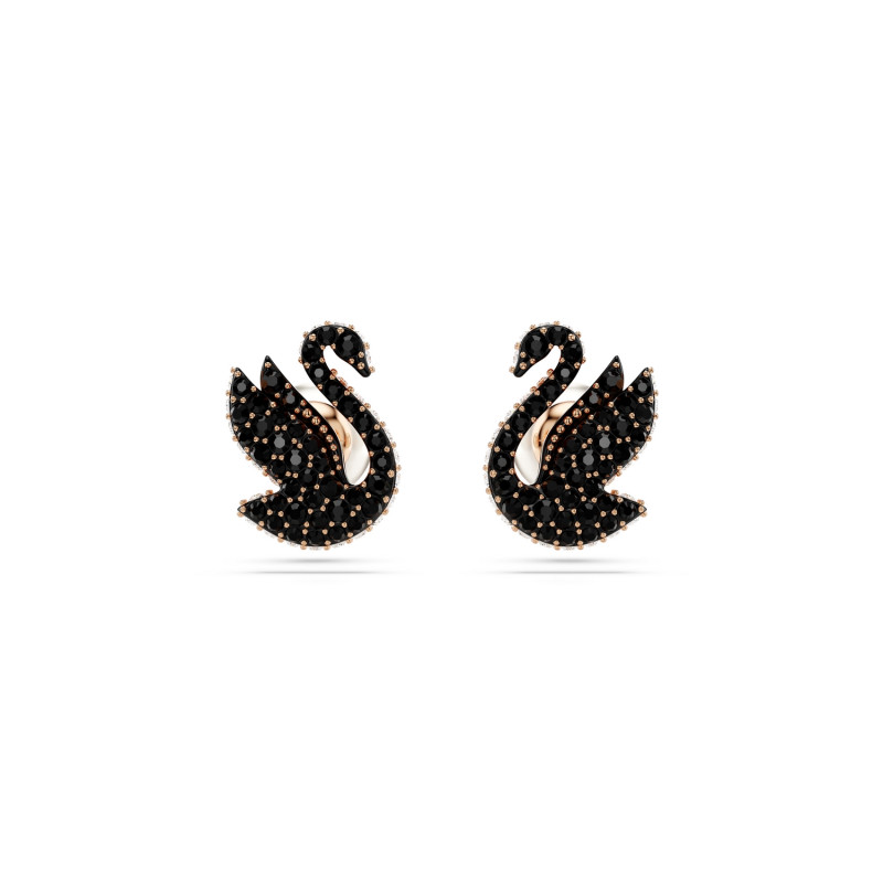 Kolczyki Swarovski Swan Czarne Kryształy - JubilerSezam.pl