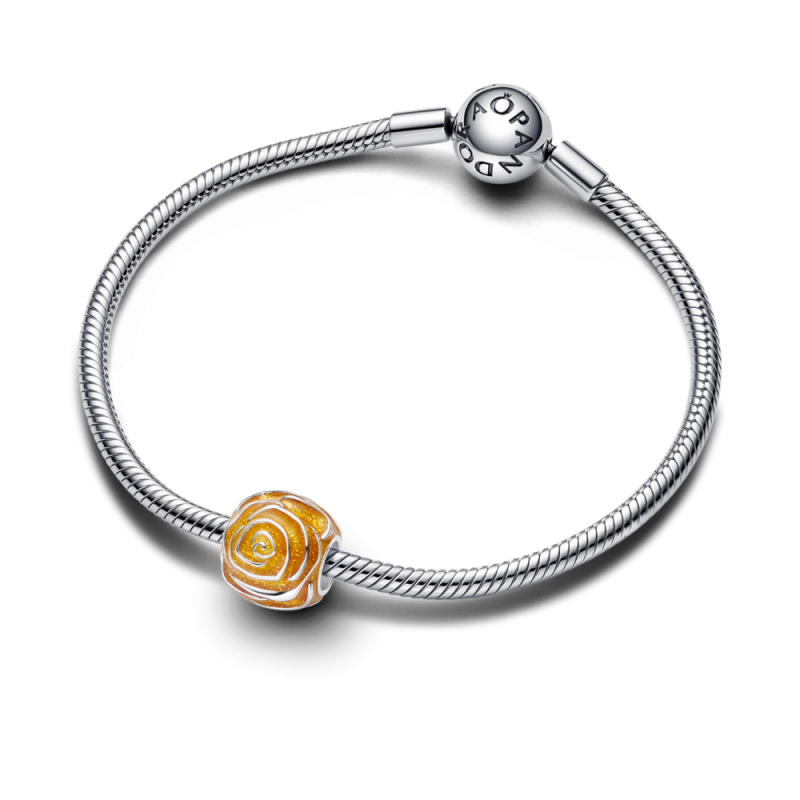 Żółty Charms Pandora Kwitnąca Róża 793212C02 - JubilerSezam.pl