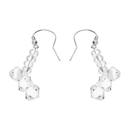 Srebrne Kolczyki Wiszące z Kryształami Swarovski - JubilerSezam.pl