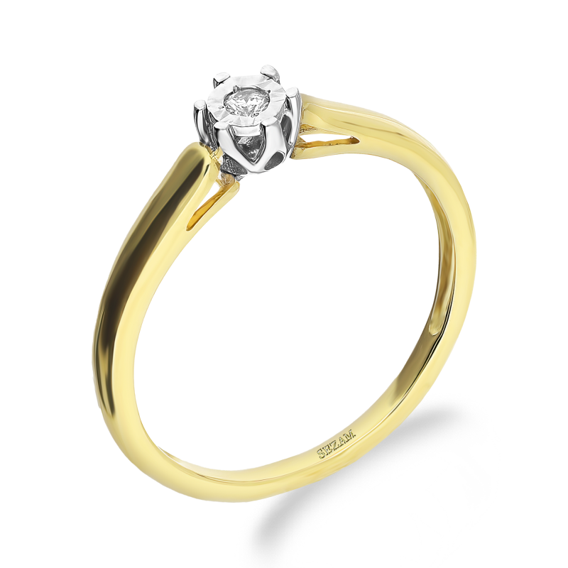 Pierścionek zaręczynowy ROYAL z diamentem LC KR237105 Y próba 585