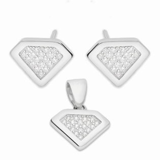 Srebrny Komplet Diament z Cyrkoniami pr. 925 - JubilerSezam.pl