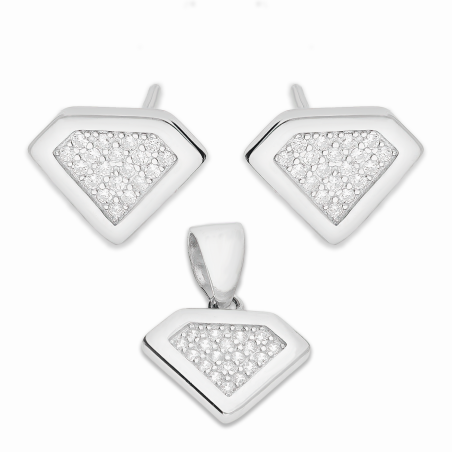 Srebrny Komplet Diament z Cyrkoniami pr. 925 - JubilerSezam.pl
