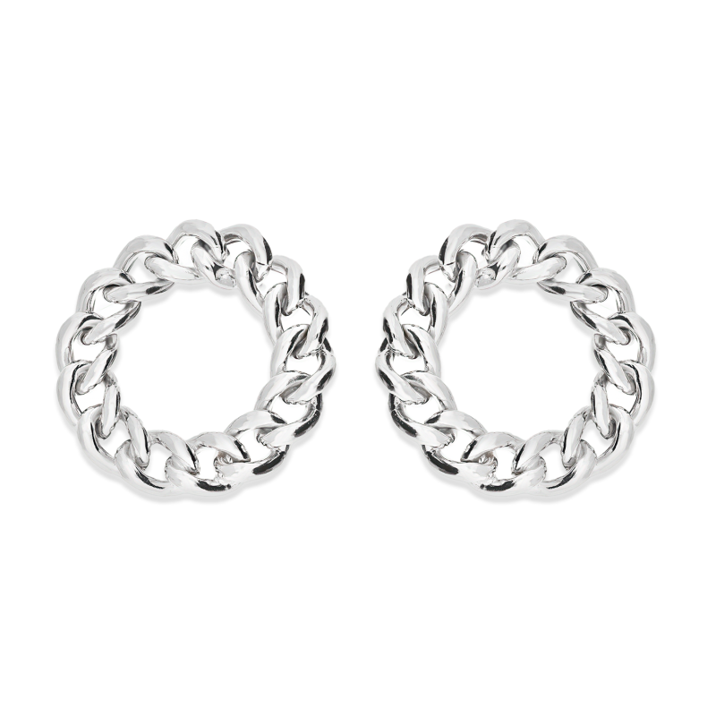 Srebrne Kolczyki Koła Pancer 20mm pr. 925 - JubilerSezam.pl