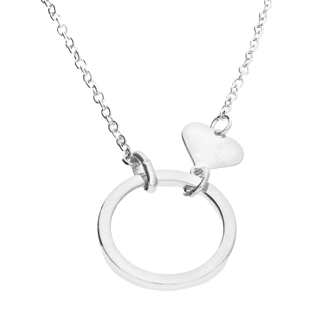 Srebrny naszyjnik z sercem i kołem pr. 925 - JubilerSezam.pl