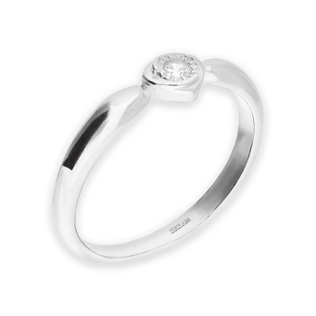 Srebrny Pierścionek Serce z Cyrkonią pr. 925 - JubilerSezam.pl