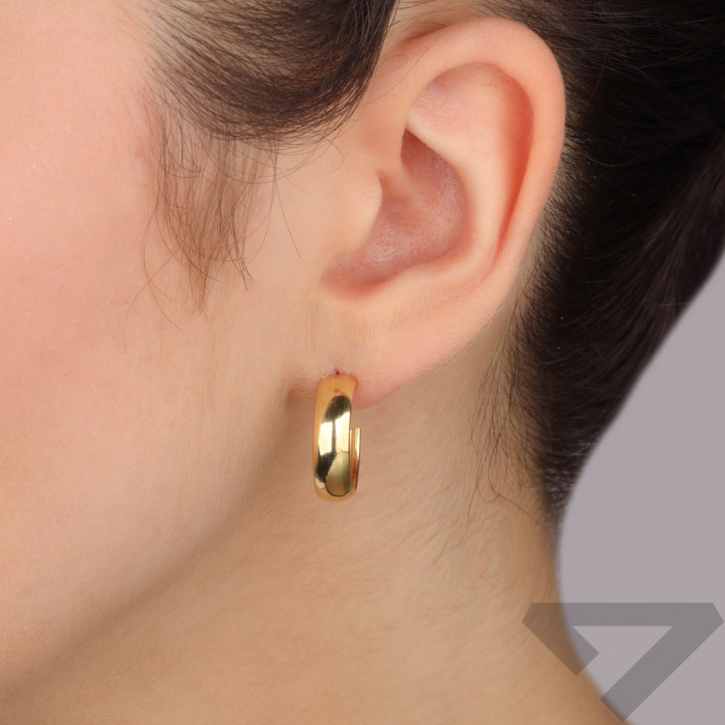 Kolczyki pozłacane kółka rurka płaska 15mm/sztyft PW694 GOLD 15mm-5,00 próba 925