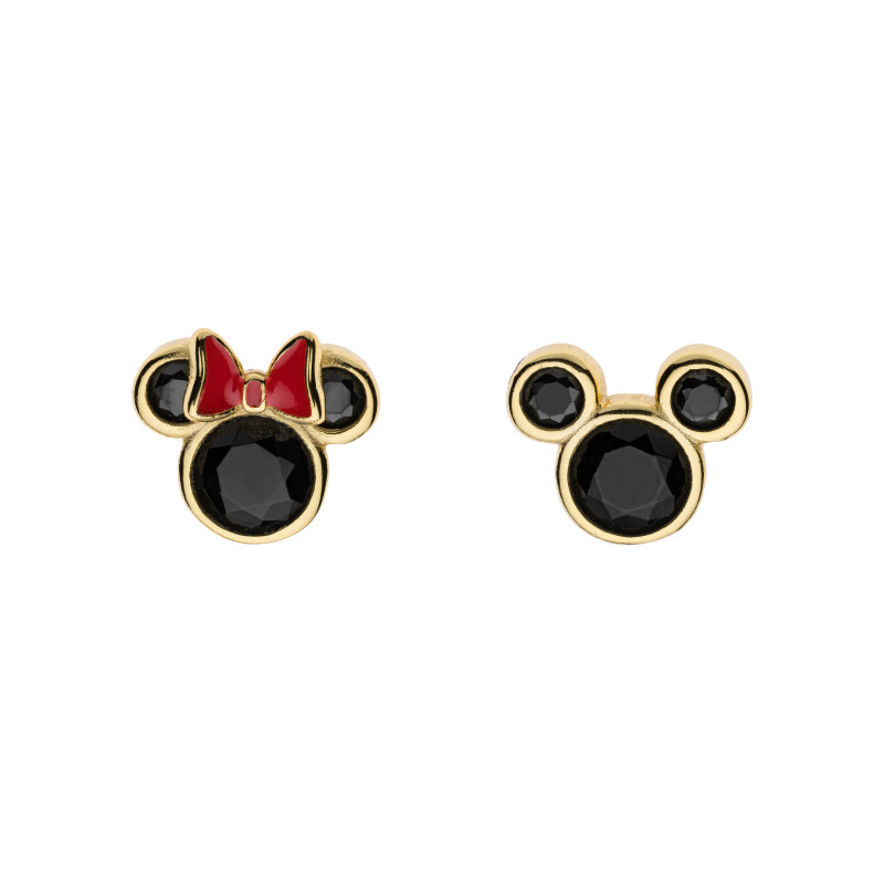 Pozłacane Kolczyki Myszka Minnie i Mickey - Disney, pr. 925 - JubilerSezam.pl