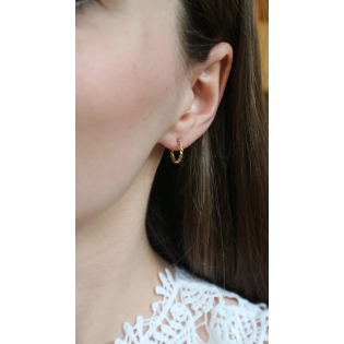 Złote kolczyki kółka plecione 13mm pr. 585 - JubilerSezam.pl