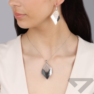 Srebrny Naszyjnik Romb Ornament Rolo pr. 925 - JubilerSezam.pl