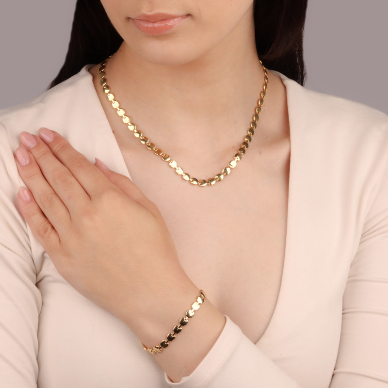 Bransoleta pozłacana składak z okrągłymi blaszkami/reg. M3-402 GOLD próba 925